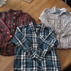 Long sleeve,  button down shirts.